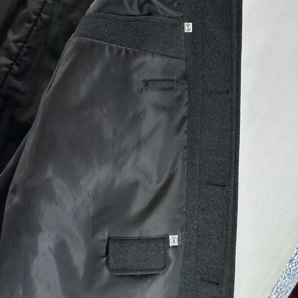 Pronto-Uomo Blazer Mens Size XL Boiled Wool Angora One Button Jacket Black - Picture 8 of 13